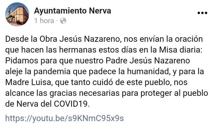 Captura de la pagina Facebook del Ayuntamiento de Nerva01