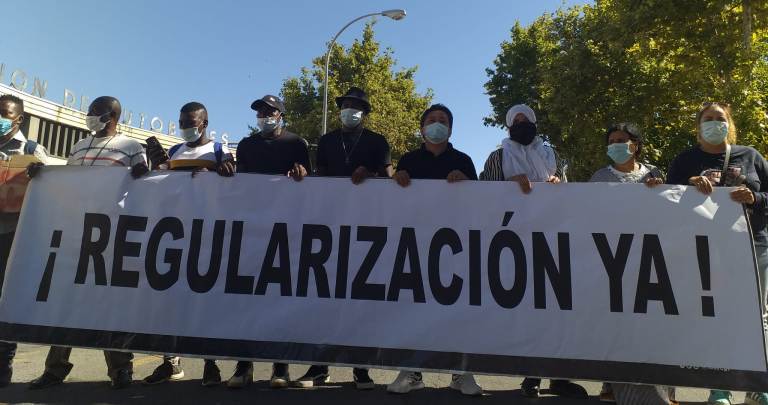 Manifestacion de temporeros en Huelva