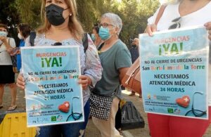 Protesta pueblos de Huelva por la restitucion de los servicios sanitarios