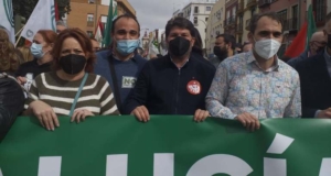 Marcos Toti en manifestación 28F