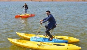 Nuevas bicicletas acuáticas para navegar por la ría del Tinto en San Juan