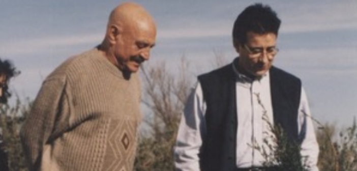 José Hierro y Juan Andivia en Nayagua, a pincipio de los años 90.