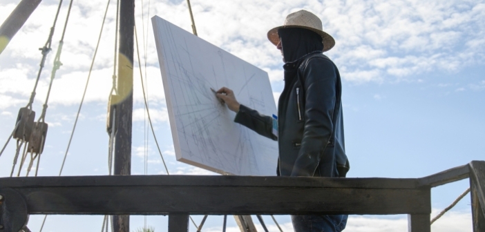 Una treintena de artistas pintan el Muelle de las Carabelas