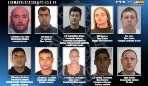 La Policía Nacional ha lanzado una campaña para localizar a diez fugitivos buscados por diferentes juzgados nacionales e internacionales