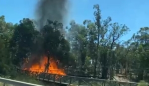 Bomberos actúan en un incendio forestal en Aljaraque