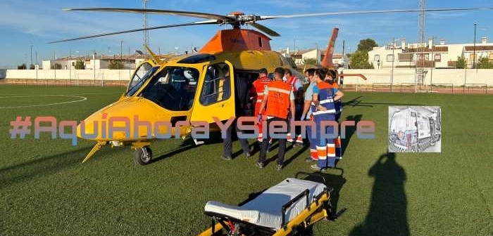 Evacuado en helicóptero a Sevilla tras amputarse un dedo en Almonte