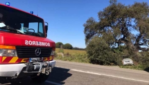 Un herido tras salirse su coche de la carretera en la A-474