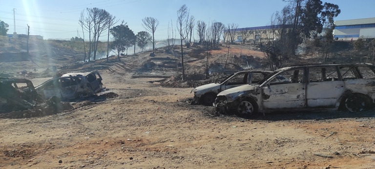 Así ha quedado el asentamiento de inmigrantes de Palos arrasado por el fuego