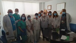 Manuela Caro en el Hospital de Riotinto