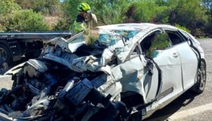 Una mujer, herida en un aparatoso accidente en la A-474 en Almonte