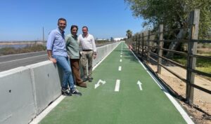 Las obras del carril bici que conecta Huelva con Marismas del Odiel, a más del 90% de ejecución