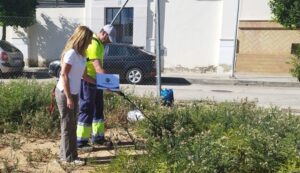 Lepe prueba el uso de herbicidas naturales para el control de malas hierbas en parques y jardines