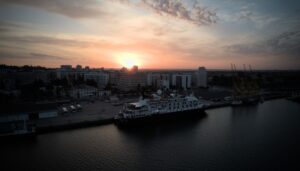 El crucero de lujo Island Sky visita por primera vez en el Puerto de Huelva