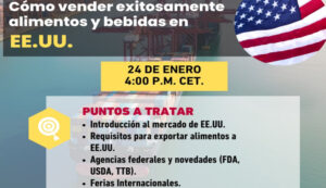 Webinar de la Cámara de Comercio sobre ‘Cómo vender exitosamente alimentos y bebidas en EEUU’