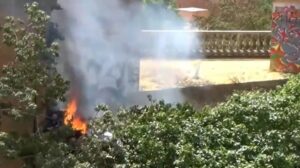 Vídeo | Incendio en el Parque Alonso Sánchez de Huelva capital
