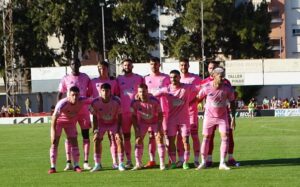 Once del Recreativo de Huelva ante el Cádiz. (Lola Limón)