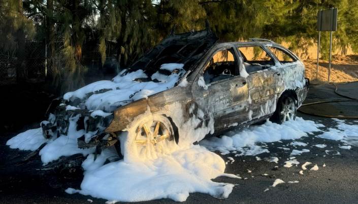 incendio de un coche en Almonte