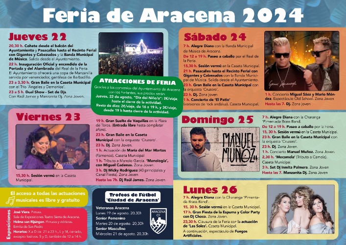 Aracena inaugura este jueves su Feria de Agosto 2024