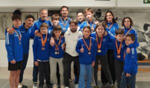 El Club Esgrima Huelva logra 16 metales en el II Torneo Abierto de Andalucía Occidental