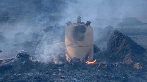 Un incendio arrasa más de un centenar de chabolas en un asentamiento de Lucena del Puerto